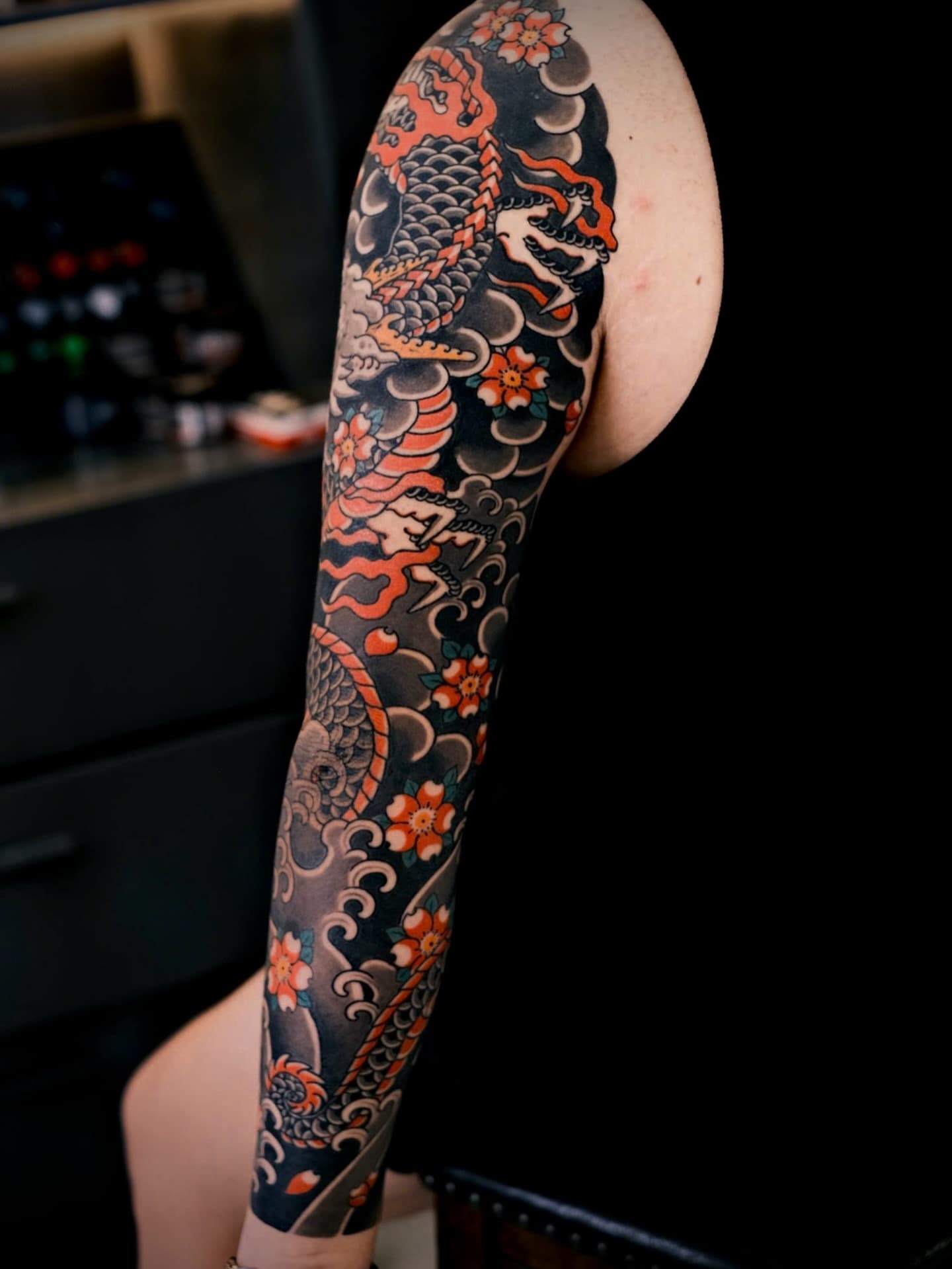Japanese Irezumi Full Sleeve — Dragon & Fish — project media 4